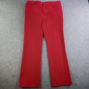 Lauren Ralph Lauren Classic Straight Jeans Women's 12 Red Denim Cotton Blend